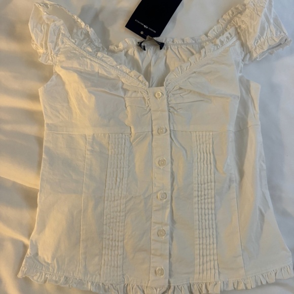 Brandy Melville white thrilled top - Picture 1 of 1